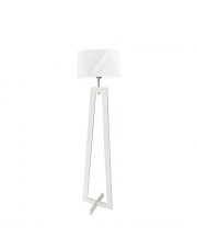 Biała lampa stojąca drewniana ręcznie robiona BAKU