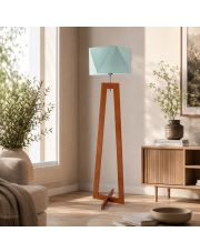 Designerska lampa podłogowa z drewna BAKU do pokoju dziecięcego