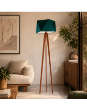 Designerska lampa na trójnogu z drewna BOMBAJ lampa z drewnianymi nogami