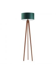 Lampa stojąca drewniana z abażurem MIAMI w stylu urban jungle