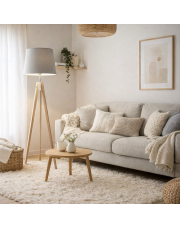 Skandynawska lampa podłogowa na trójnogu z abażurem ARUBA