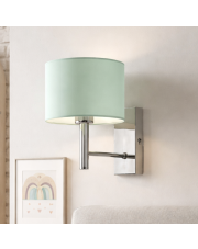 Designerska lampa ścienna do pokoju dziecka TEGU z miętowym abażurem