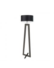 Czarna lampa podłogowa drewniana BALI 