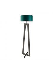 Drewniana lampa podłogowa do salonu z abażurem BALI 