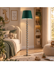 Designerska lampa podłogowa z kulami BANGKOK z abażurem w kolorze zieleni butelkowej