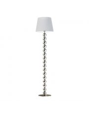 Srebrna lampa stojąca do salonu z abażurem BANGKOK 
