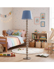 Designerska lampa stojąca do pokoju dziecka BANGKOK z niebieskim abażurem