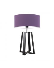Lampa stołowa w stylu vintage THOR z fioletowym abażurem