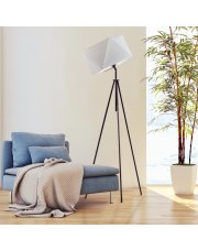 Metalowa lampa stojąca do wnętrz loftowych HAVANA na czarnej podstawie