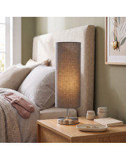 Grafitowa lampa stołowa nocna tuba LED abażur 15x35 cm SYDNEY 