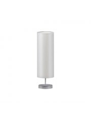 Skandynawska lampka stołowa LED do salonu SYDNEY abażur jasnoszary tuba fi-15 cm