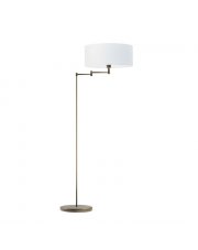 Biało złota lampa stojąca glamour CANCUN z regulowanym ramieniem do czytania