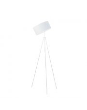 Biała lampa stojąca na trzech nogach do salonu MALMO