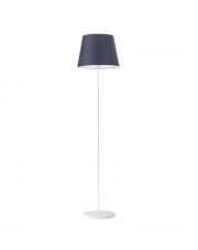 Biała lampa stojąca z granatowym abażurem VASTO