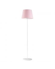Biała lampa stojąca dziecięca VASTO z różowym abażurem