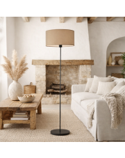 Nowoczesna lampa podłogowa do salonu WERONA z beżowym abażurem