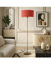 Nowoczesna lampa podłogowa z czerwonym abażurem WERONA