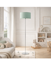 Nowoczesna lampa podłogowa dla dzieci WERONA z miętowym kloszem