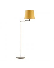 Złota lampa podłogowa z musztardowym abażurem ASTI