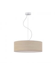 Lampa wisząca z fornirowym abażurem w kształcie walca HAJFA ECO fi - 50 cm - kolor dąb bielony