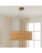 Nowoczesna lampa wisząca nad stół z abażurem PVC HAJFA ECO fi - 50 cm - kolor dąb sonoma