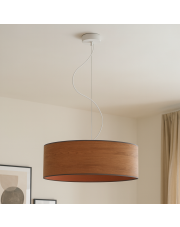 Abażurowa lampa wisząca do salonu w stylu scandi HAJFA ECO fi - 50 cm - kolor kasztanowy