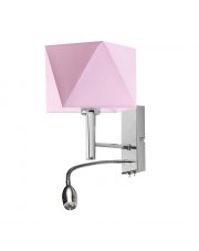 Geometryczna lampa ścienna LED z różowym abażurem SALEM