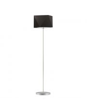 Klasyczna lampa stojąca do salonu FIDŻI z brązowym abażurem