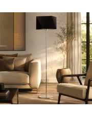 Klasyczna lampa stojąca brązowym abażurem FIDŻI do sypialni