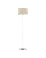 Klasyczna lampa podłogowa do salonu FIDŻI z tkaninowym abażurem w kolorze ecru