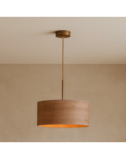 Skandynawska lampa wisząca z abażurem 40 cm SINTRA ECO fi - 40 cm - kolor orzechowy
