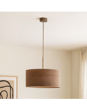 Abażurowa lampa wisząca do salonu nad stół SINTRA ECO fi - 40 cm - kolor kasztanowy