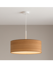 Abażurowa lampa wisząca do sypialni SINTRA ECO fi - 50 cm - kolor dąb sonoma