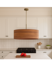 Nowoczesny żyrandol wiszący do kuchni z abażurem SINTRA ECO fi - 50 cm - kolor kasztanowy