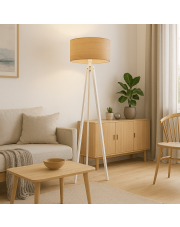 Drewniana lampa stojąca do czytania w salonie MIAMI ECO