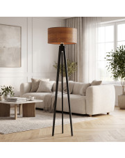 Designerska lampa podłogowa na trzech nogach z drewna MIAMI ECO do salonu