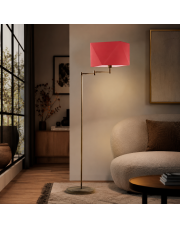 Lampa stojąca podłogowa do salonu regulowana LED SANTIAGO w czerwonym kolorze