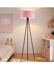 Czarno-różowa lampa stojąca dziecięca SEWILLA lampa podłogowa na trójnogu LED