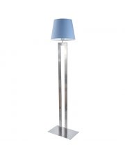 Srebrna lampa stojąca z niebieskim abażurem do pokoju dziecka VEGAS