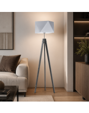 Drewniana lampa stojąca na trzech nogach LAGOS w stylu skandynawskim