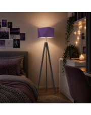 Drewniana lampa podłogowa LAGOS w stylu art deco