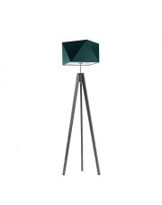 Drewniana lampa stojąca do salonu na trójnogu LAGOS