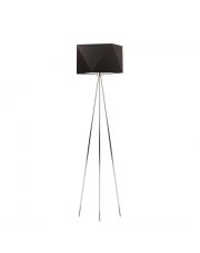 Trójnożna lampa podłogowa do sypialni KANTON z brązowym abażurem