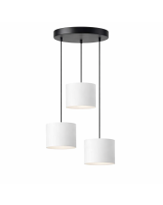 Minimalistyczna 3-punktowa lampa wisząca z białymi kloszami PUEBLO z regulacją