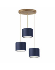 Złota lampa wisząca regulowana do jadalni PUEBLO na okrągłej podsufitce