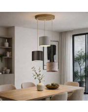 Designerski żyrandol 3-punktowy z abażurami PUEBLO nad stół do jadalni