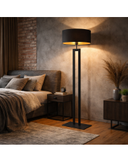 Czarna lampa podłogowa glamour KALIFORNIA GOLD