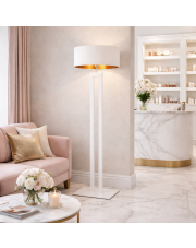 Elegancka biała lampa podłogowa do sypialni KALIFORNIA GOLD