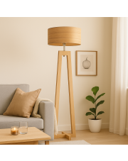 Drewniana lampa stojąca do czytania BALI ECO w stylu skandynawskim