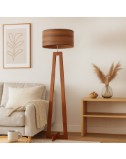 Drewniana lampa podłogowa do salonu BALI ECO z abażurem